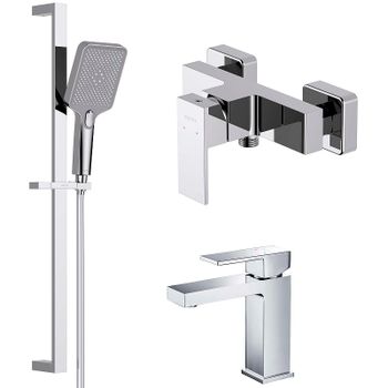 Комплект смесителей Aquatek Либра AQ1631CR Хром — фото 1, Готовые комплекты для ванной комнаты