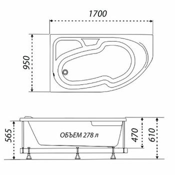 Акриловая ванна Triton София 170х95 L Щ0000046115 без гидромассажа — фото 7, Акриловые ванны