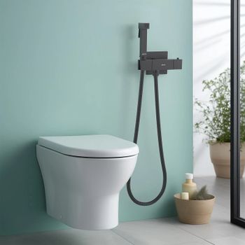 Гигиенический душ со смесителем Aquatek Либра AQ1028MB с термостатом Черный матовый — фото 4, Гигиенические души