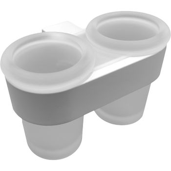 Стакан для зубных щеток Altasan Лотос ЛТ42БМ двойной Белый матовый — фото 1, Стаканы для зубных щеток