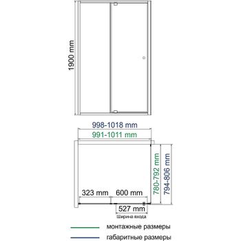 Душевой уголок WasserKRAFT Aula 100х80 11P17 профиль Хром стекло прозрачное — фото 4, Прямоугольные душевые уголки
