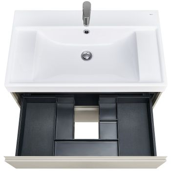 Тумба под раковину Roca Ona 80 A857630510 подвесная Бежево-серый матовый — фото 3, Тумбы под раковину