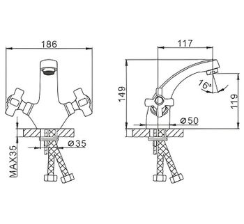 Смеситель для раковины Frap H24 F1024 Хром — фото 10, Смесители для раковины