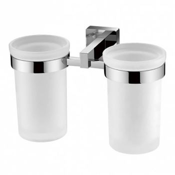 Стакан для зубных щеток Aquanet 4784D 189298 двойной Хром — фото 1, Стаканы для зубных щеток