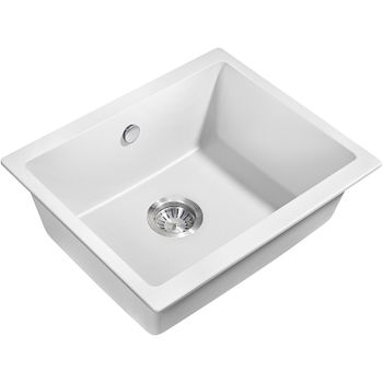 Кухонная мойка Milacio Leon 55 Cuarzo MC.77082 Белая — фото 1, Кухонные мойки