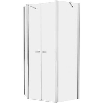 Душевой уголок New Trendy New Soleo Chrome 100х80 K-0611 профиль Хром стекло прозрачное — фото 1, Душевые уголки трапеция