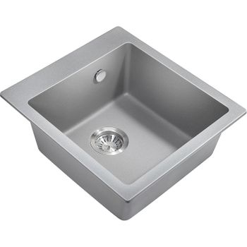 Кухонная мойка Milacio Murcia 46 Cuarzo MC.77033 Серый металлик — фото 1, Кухонные мойки
