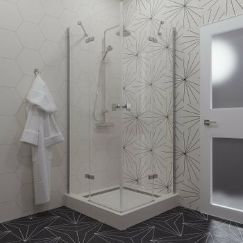 Душевой уголок Triton Дельта-Хром 90х90 Щ0000054216 профиль Хром стекло прозрачное — фото 2, Квадратные душевые уголки