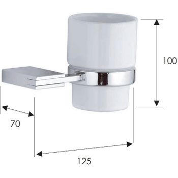 Держатель для зубных щеток Remer Flat FT15CR Хром — фото 2, Стаканы для зубных щеток