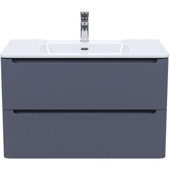 Тумба с раковиной Iddis Edifice 80 EDI80D0i95K подвесная Темно-серая — фото 1, Тумбы с раковиной