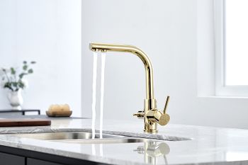 Смеситель для кухни Paulmark Essen Es213011-G Золото — фото 4, Смесители для кухни