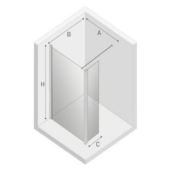 Душевая перегородка New Trendy New Soleo Chrome 110 K-0757 профиль Хром стекло прозрачное — фото 6, Душевые перегородки