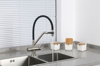 Смеситель для кухни Gappo G4398-85 Сатин Черный — фото 7, Смесители для кухни