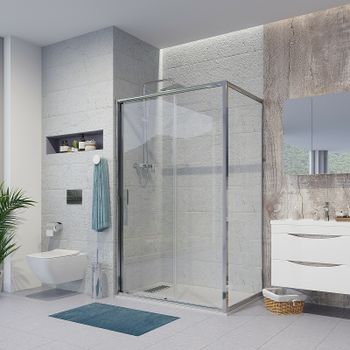 Душевой уголок Niagara Nova 130х100 NG-62-13A-A100 профиль Хром стекло прозрачное — фото 1, Прямоугольные душевые уголки