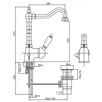 Смеситель для раковины Cezares Elite ELITE-LSM2-02-M Бронза — фото 2, Смесители для раковины