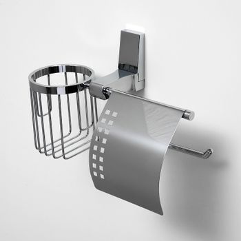 Держатель туалетной бумаги и освежителя воздуха WasserKRAFT Lopau K-6059 с крышкой Хром — фото 2, Держатели туалетной бумаги