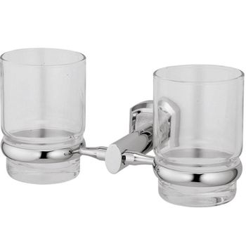 Стакан для зубных щеток WasserKRAFT Oder K-3028D двойной Хром — фото 1, Стаканы для зубных щеток