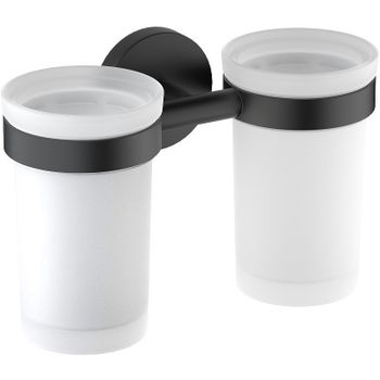 Стакан для зубных щеток Schein Kahlo 9132MB двойной Черный матовый — фото 1, Стаканы для зубных щеток