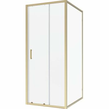 Душевой уголок Niagara Nova 100х100 NG-42-10AG-A100G профиль Холодное золото стекло прозрачное — фото 1, Квадратные душевые уголки