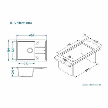 Кухонная мойка Alveus Granital Intermezzo 40 G11 Arctic 680x480x200 1144965 Белая — фото 5, Кухонные мойки