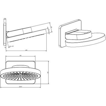 Душевая система Vincea Inspire VSFW-3I21MT1RGM с термостатом Вороненая сталь — фото 9, Встраиваемые душевые комплекты