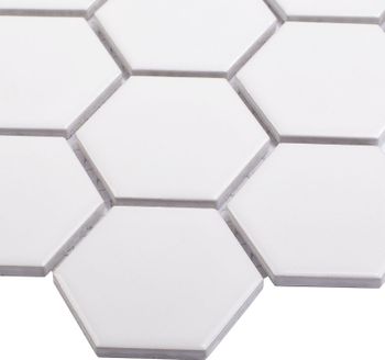 Керамическая мозаика StarMosaic Hexagon small White Glossy MT32000/IDL1001 26,5x27,8 см — фото 4, Мозаика