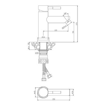 Смеситель для раковины Olive's Balear 13100BLB Черный матовый — фото 3, Смесители для раковины