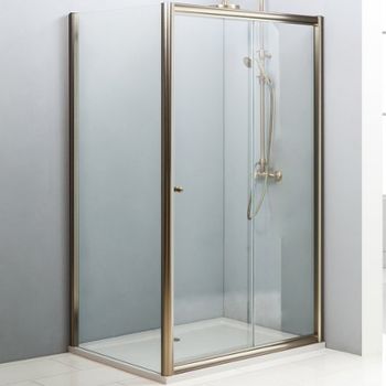 Душевой уголок Cezares Giubileo 140x90 GIUBILEO-AH-1-140/90-SCORREVOLE-C-Br профиль Бронза стекло прозрачное — фото 1, Прямоугольные душевые уголки