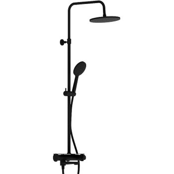 Душевая система Damixa Jupiter 977760300 с термостатом Черная матовая — фото 7, Душевые стойки