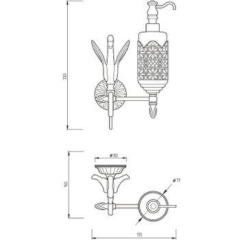 Дозатор для жидкого мыла Migliore Luxor 26165 Золото — фото 3, Дозаторы