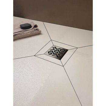 Душевой трап Berges Platz Antik 100x100 090060 с решеткой Хром матовый — фото 2, Трапы для душа