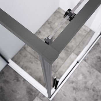 Душевой уголок Vincea Slim-N 120x90 VSR-4SN9012CLGM профиль Вороненая сталь стекло прозрачное — фото 4, Прямоугольные душевые уголки