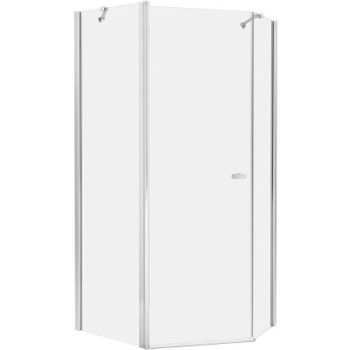 Душевой уголок New Trendy New Soleo Chrome 100х80 K-0739 профиль Хром стекло прозрачное — фото 1, Душевые уголки трапеция