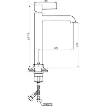 Смеситель для раковины Orange Karl M05-121b Черный — фото 9, Смесители для раковины