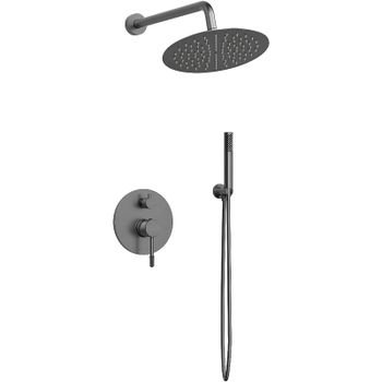 Душевая система Vincea Desire VSFW-1D1GM Вороненая сталь — фото 1, Встраиваемые душевые комплекты