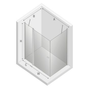 Душевой уголок New Trendy New Soleo Black 100х110 K-0683 профиль Черный стекло прозрачное — фото 7, Прямоугольные душевые уголки