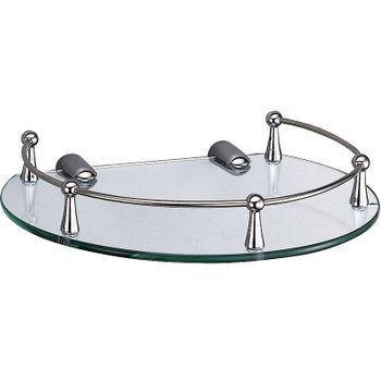 Стеклянная полка WasserKRAFT K-566 Хром — фото 1, Полки для ванной и душа