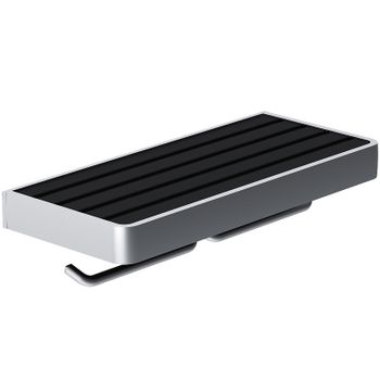 Держатель туалетной бумаги Damixa Jupiter DA77341900 двойной с полкой Черный Хром — фото 1, Держатели туалетной бумаги