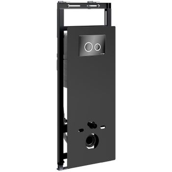 Инсталляция WasserKRAFT Salm 27TLT.010.ME.BL.PB01 для унитаза Черное стекло с Черной глянцевой клавишей смыва — фото 2, Инсталляции для унитазов