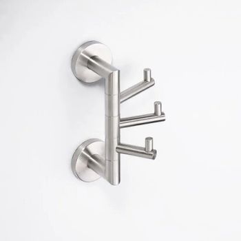 Тройной крючок Bemeta Neo 104206075 поворотный Нержавеющая сталь — фото 2, Крючки для полотенец