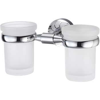 Стакан для зубных щеток WasserKRAFT Isen K-4028D двойной Хром — фото 1, Стаканы для зубных щеток