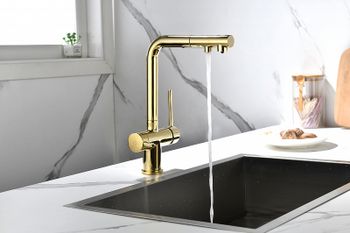 Смеситель для кухни Paulmark Serpentine Se213222-G Золото — фото 8, Смесители для кухни