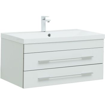 Тумба под раковину Aquanet Верона 90 272424 подвесная Белая матовая — фото 2, Тумбы под раковину