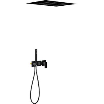 Душевая система Timo Selene SX-2129/03SM Черная — фото 1, Встраиваемые душевые комплекты