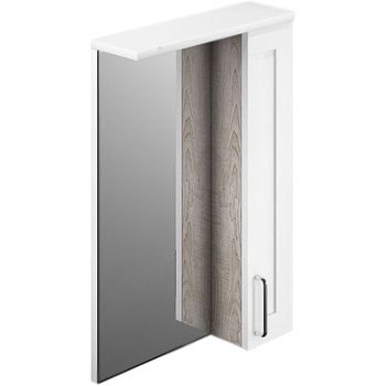 Зеркало со шкафом Iddis Sena 50 с подсветкой Белый Светлое дерево — фото 1, Зеркальные шкафы в ванную