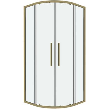 Душевой уголок Grossman Cosmo 100х100 301.K33.02.1010.32.00 профиль Золото сатин стекло прозрачное — фото 9, Душевые уголки четверть круга