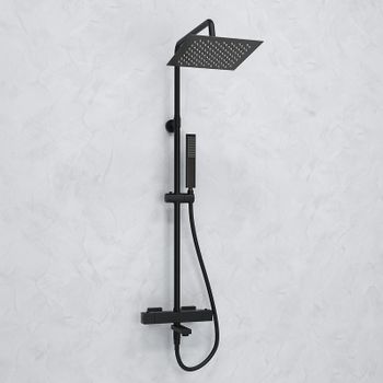 Душевая система WasserKRAFT A299.255.218.BM Thermo с термостатом Черная матовая — фото 6, Душевые стойки