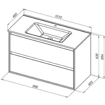 Тумба под раковину Aquanet Милан 100 336380 подвесная Дуб рустикальный — фото 14, Тумбы под раковину