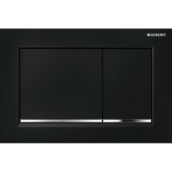 Клавиша смыва Geberit Omega 30 115.080.KM.1 Черная Хром глянцевый — фото 1, Кнопки смыва