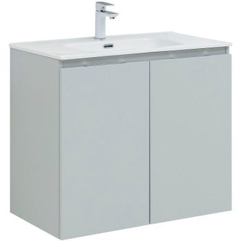 Тумба под раковину Aquanet Алвита New 80 277528 подвесная Серая матовая — фото 1, Тумбы под раковину